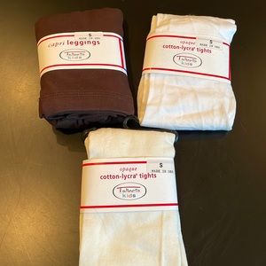 NWT- Talbots tights and Capri leggings-white, ivory and brown-great basics!